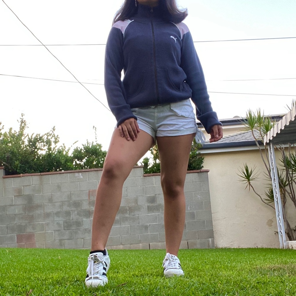 VINTAGE NAVY BLUE/ PINK/ WHITE PUMA SWEATER ✨